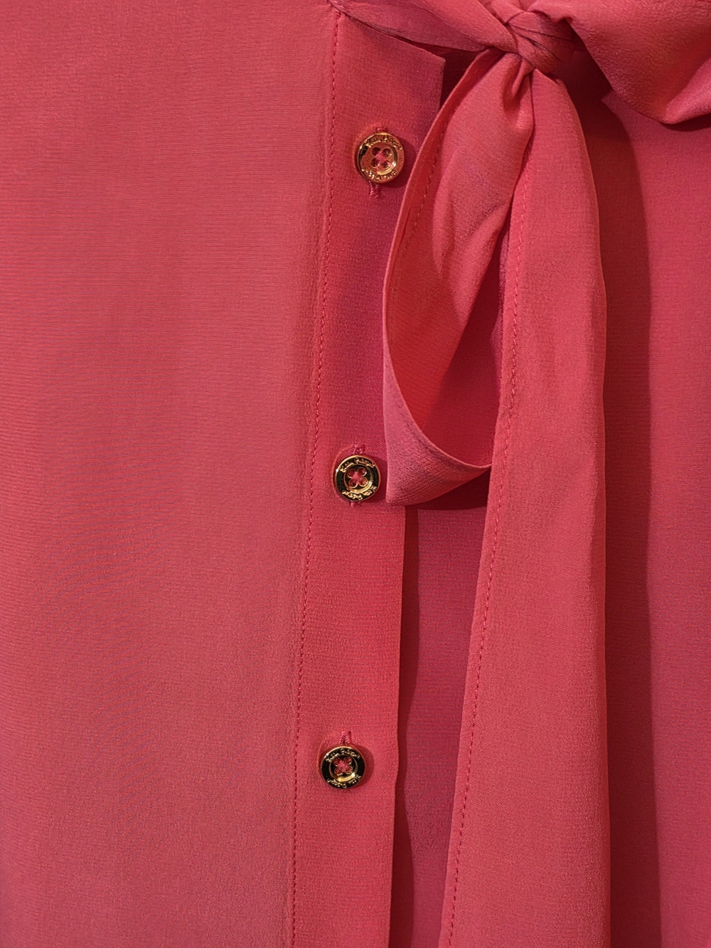 Lilly Pulitzer Silk Tie-Neck Sleeveless Blouse in Coral Pink Womens Medium - Picture 4 of 7